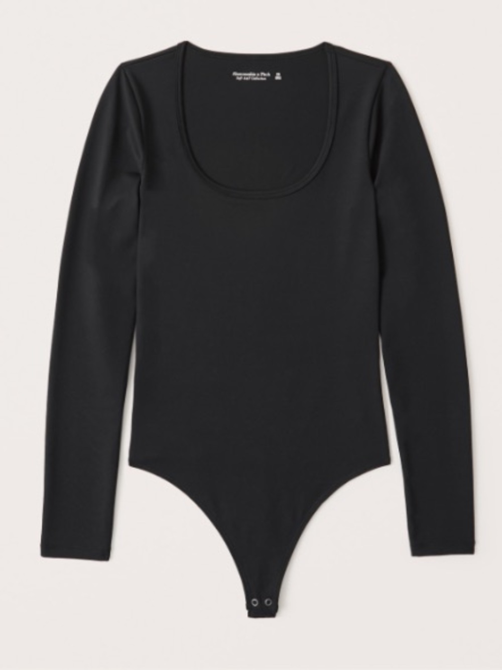 Abercrombie & Fitch Black Scoop-Neck Long-Sleeve Bodysuit